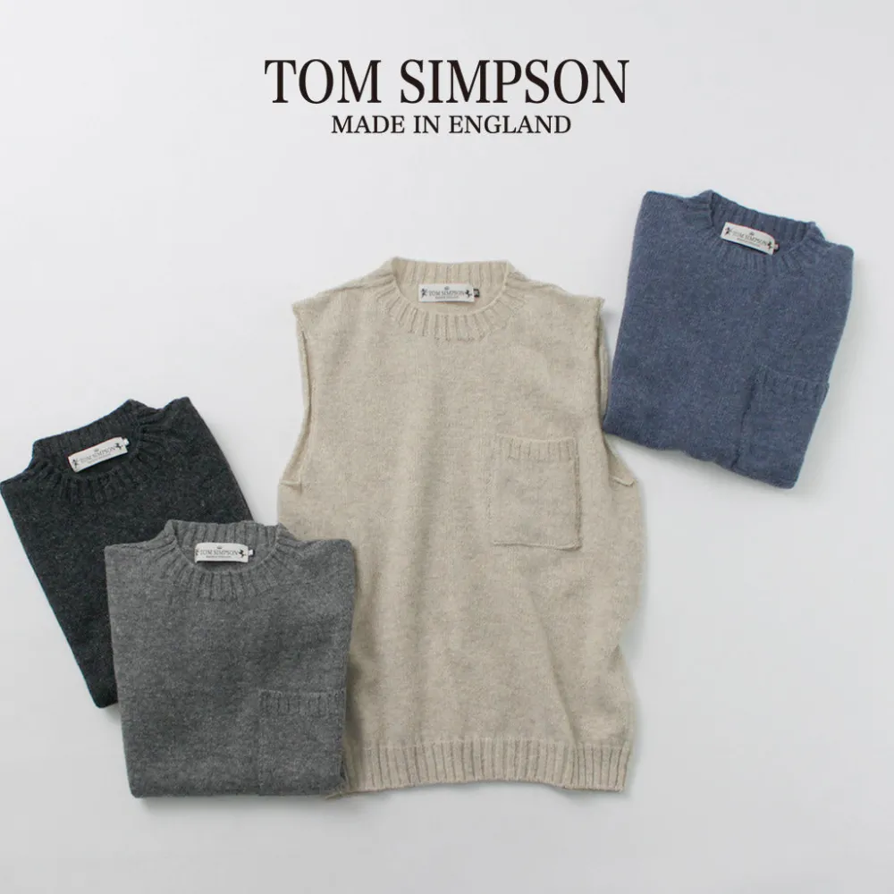 TOM SIMPSON Knits^/ Crew Neck Pocket Knit Vest