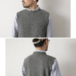 TOM SIMPSON Knits^/ Crew Neck Pocket Knit Vest