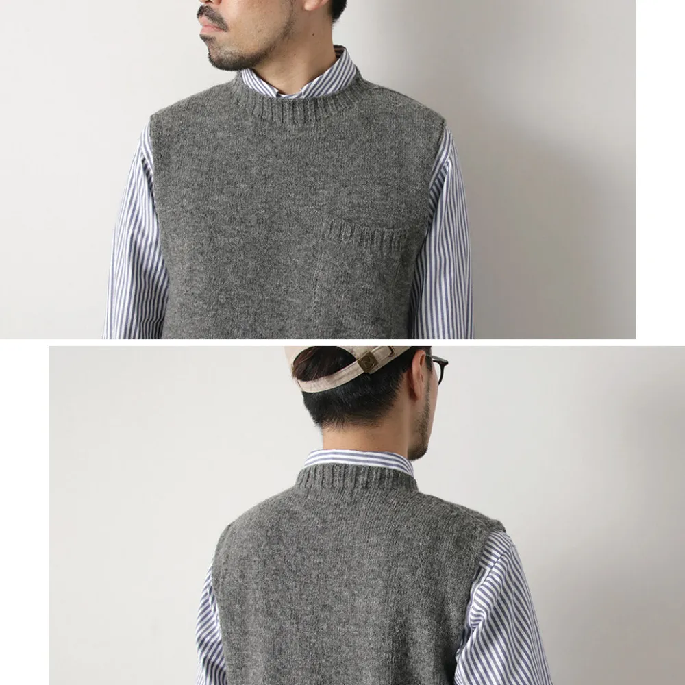 TOM SIMPSON Knits^/ Crew Neck Pocket Knit Vest