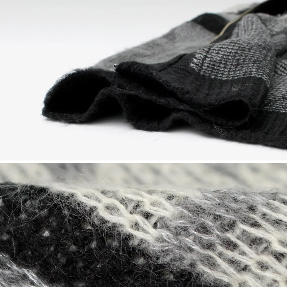 TOWN CRAFT Cardigans^/ Vintage Jacquard Zip Cardigan black