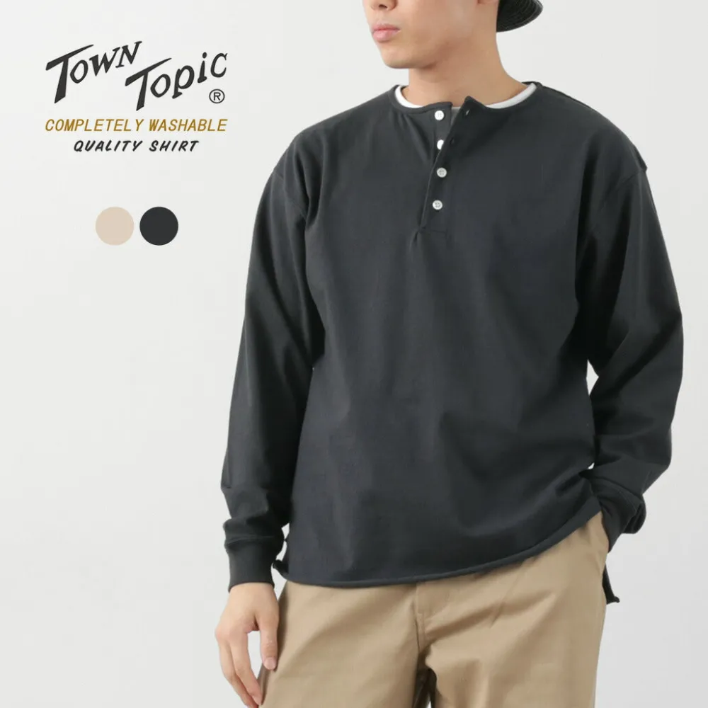 TOWN TOPIC T-Shirts^/ Ankle Henley L/S Tee