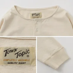 TOWN TOPIC T-Shirts^/ Ankle Henley L/S Tee