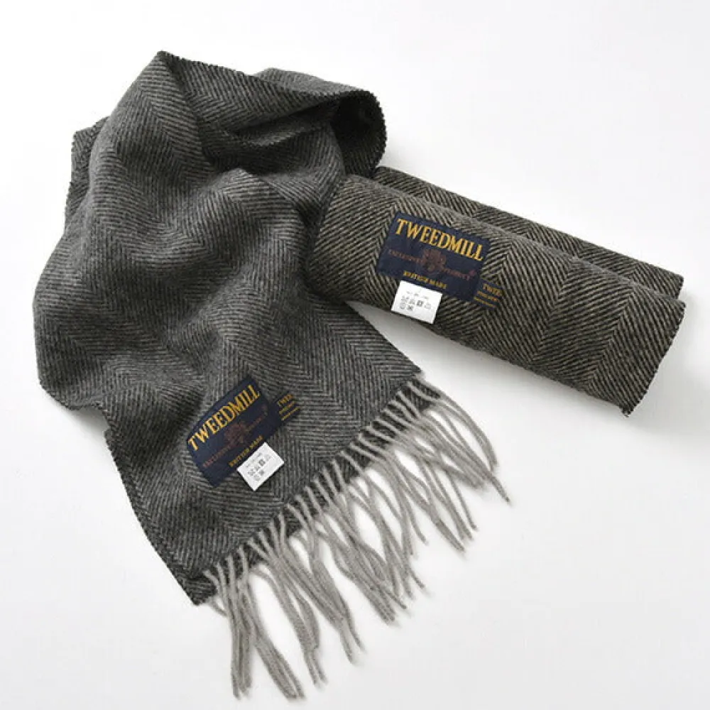 TWEED MILL Scarfs^/ Lamb Wool Scarf Herringbone