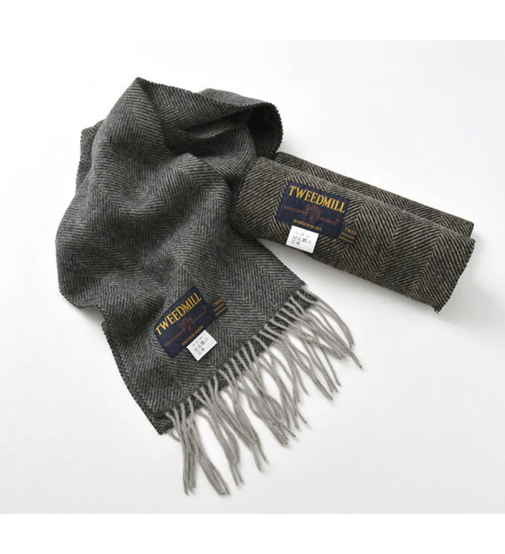 TWEED MILL Scarfs^/ Lamb Wool Scarf Herringbone