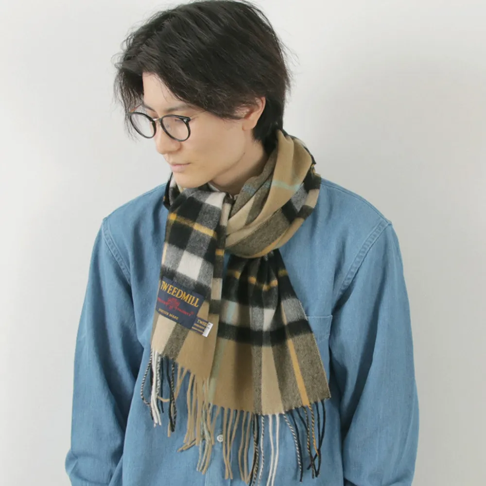 TWEED MILL Scarfs^/ Lambs Wool Plaid Scarf