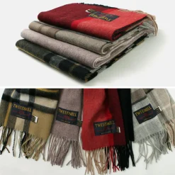 TWEED MILL Scarfs^/ Lambs Wool Plaid Scarf