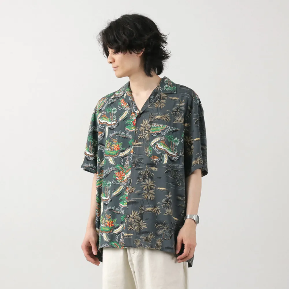 TWO PALMS Shirts^/ Hawaiian Shirt Crazy Golden Vintage x Friendly Isle gray