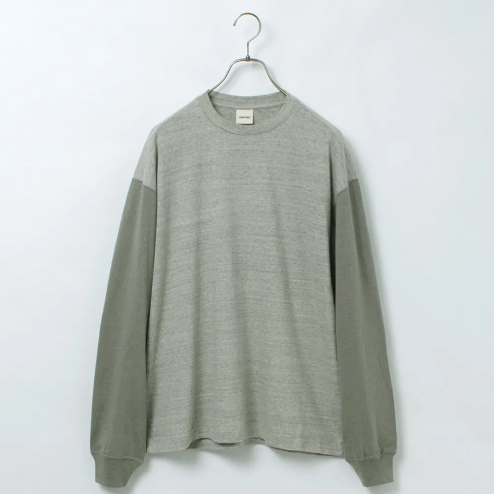 UNDYED T-Shirts^/ Long Sleeve Combi T-Shirt Colored Organic Cotton