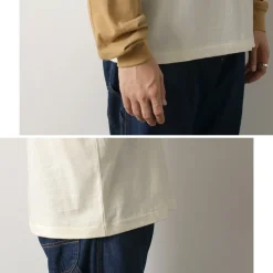 UNDYED T-Shirts^/ Long Sleeve Combi T-Shirt Colored Organic Cotton