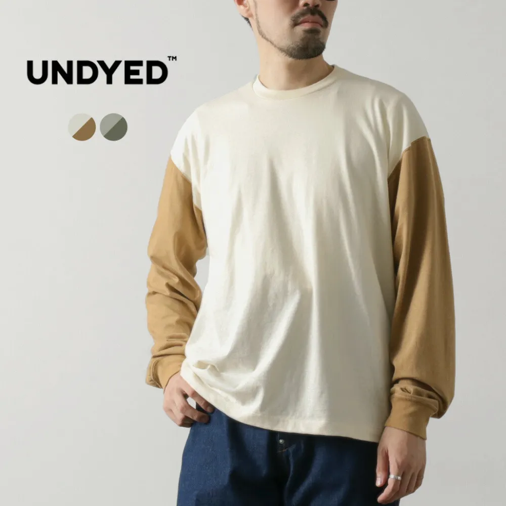 UNDYED T-Shirts^/ Long Sleeve Combi T-Shirt Colored Organic Cotton