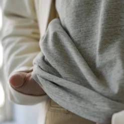 UNDYED T-Shirts^/ Long Sleeve Combi T-Shirt Colored Organic Cotton