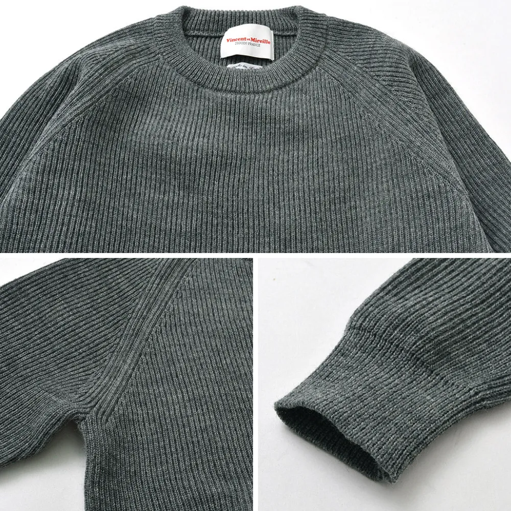 VINCENT ET MIREILLE Knits^/ 8 gauge ribbed Crewneck Sweater