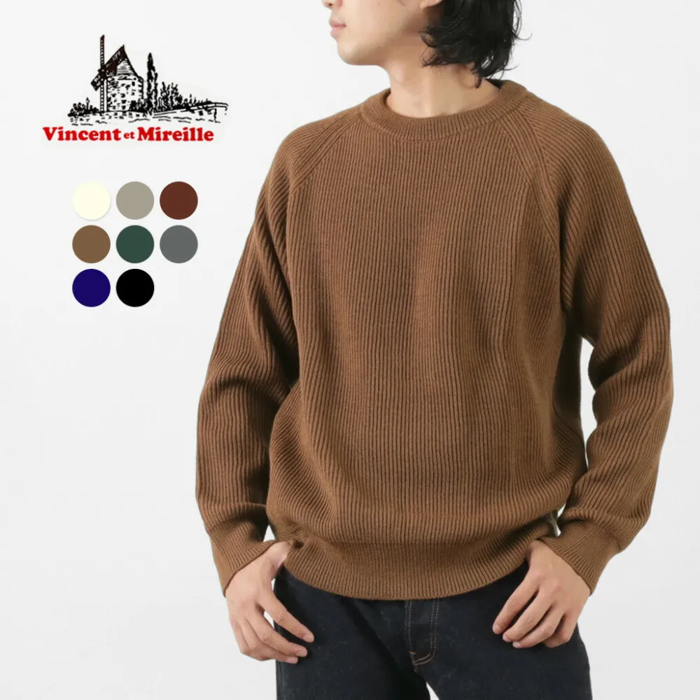VINCENT ET MIREILLE Knits^/ 8 gauge ribbed Crewneck Sweater