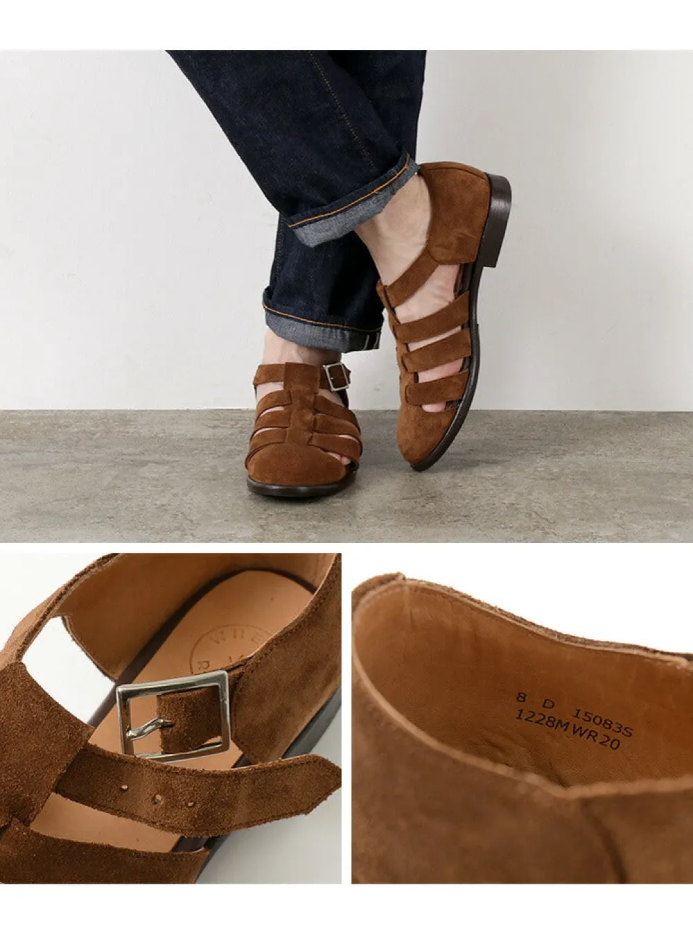 WHEELROBE Leather Shoes & Boots^/ Gurkha sandal suede camel