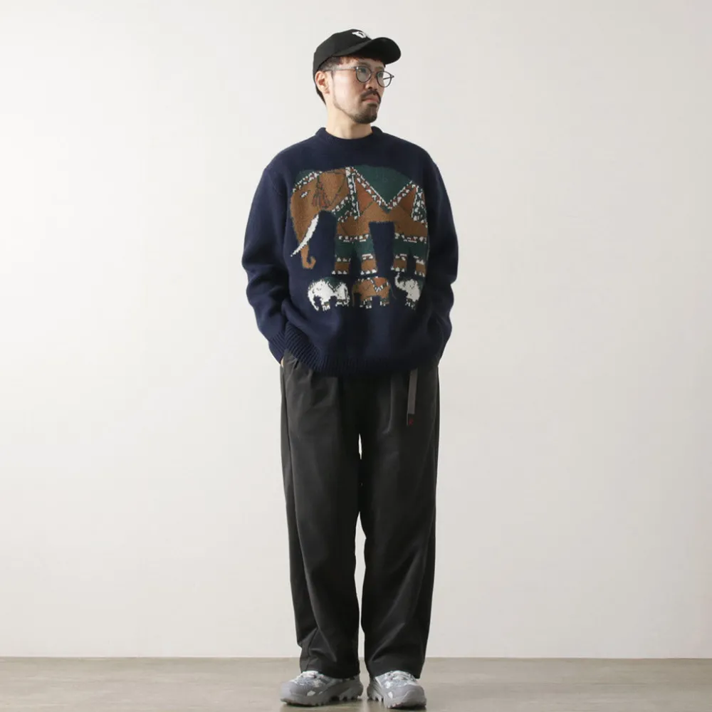 WHITE MOUNTAINEERING Knits^/ Elephant Crewneck Pullover Knit navy