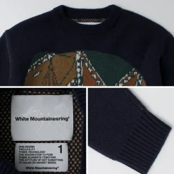 WHITE MOUNTAINEERING Knits^/ Elephant Crewneck Pullover Knit navy