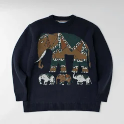 WHITE MOUNTAINEERING Knits^/ Elephant Crewneck Pullover Knit navy