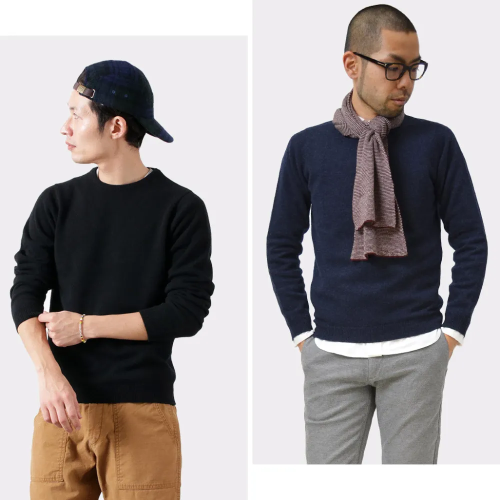 WILLIAM LOCKIE Knits^/ Lambswool crew neck knit