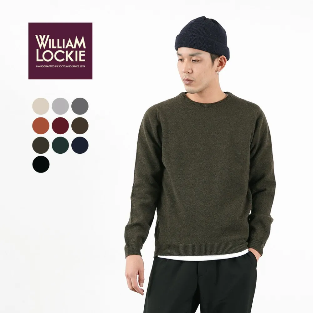 WILLIAM LOCKIE Knits^/ Lambswool crew neck knit