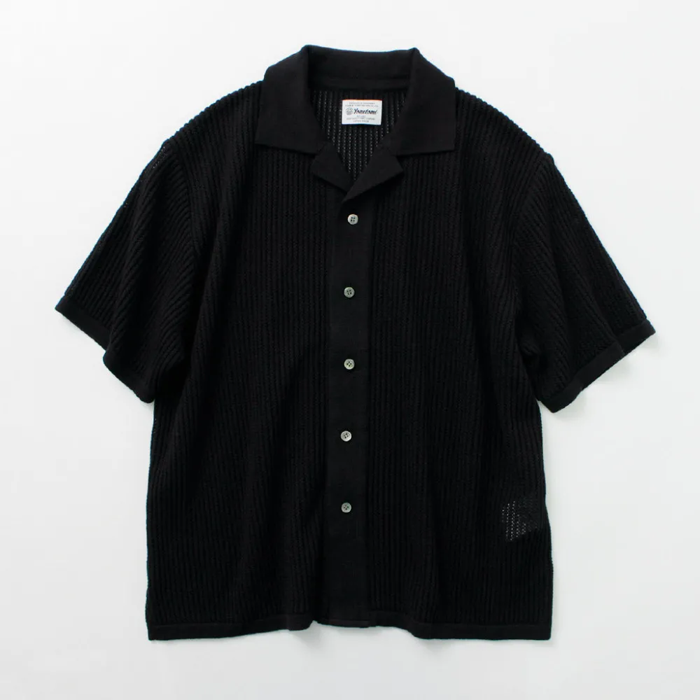 YONETOMI NEW BASIC Shirts^/ Cotton SUKASHI Knit Shirt