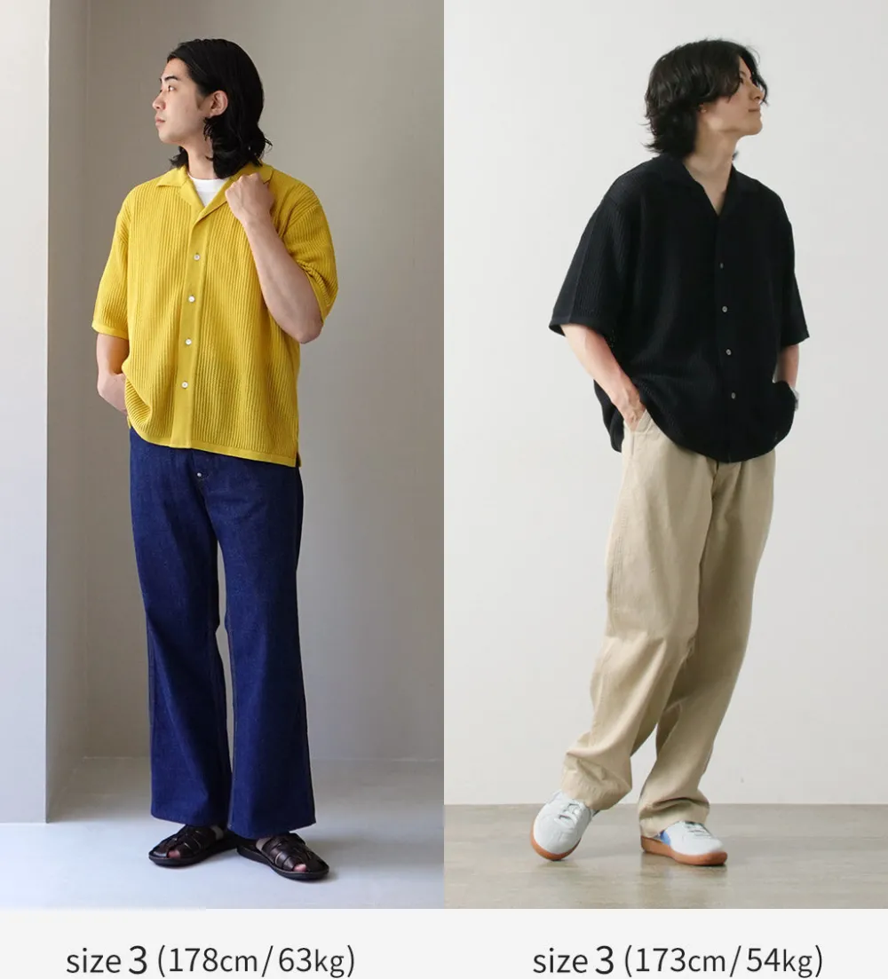 YONETOMI NEW BASIC Shirts^/ Cotton SUKASHI Knit Shirt