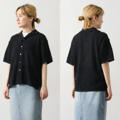 YONETOMI NEW BASIC Shirts^/ Cotton SUKASHI Knit Shirt