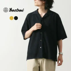 YONETOMI NEW BASIC Shirts^/ Cotton SUKASHI Knit Shirt