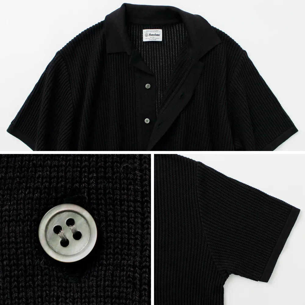 YONETOMI NEW BASIC Shirts^/ Cotton SUKASHI Knit Shirt