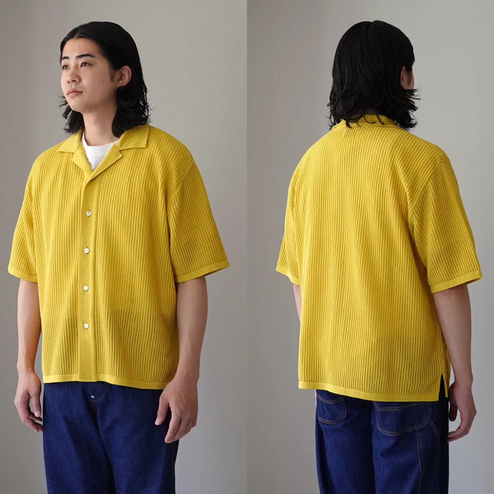 YONETOMI NEW BASIC Shirts^/ Cotton SUKASHI Knit Shirt