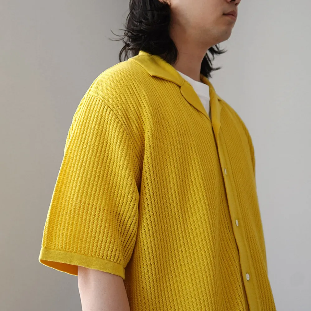 YONETOMI NEW BASIC Shirts^/ Cotton SUKASHI Knit Shirt