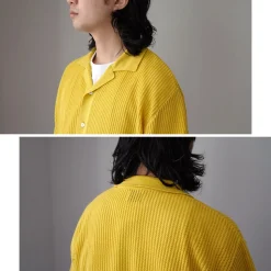 YONETOMI NEW BASIC Shirts^/ Cotton SUKASHI Knit Shirt