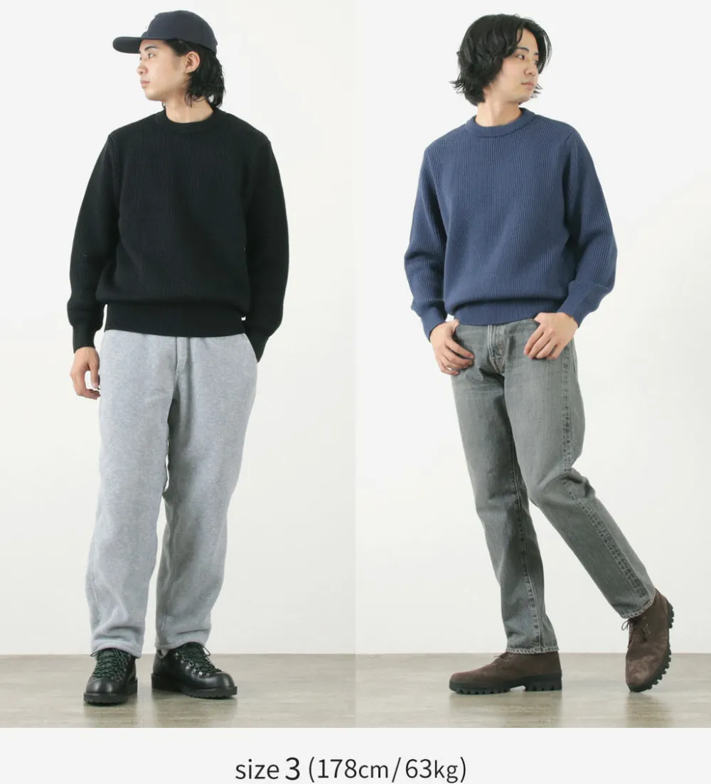 YONETOMI NEW BASIC Knits^/ Extra Fine Wool Ribbed Knit Pullover