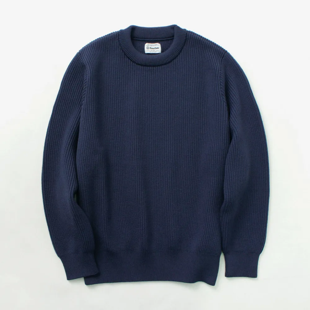 YONETOMI NEW BASIC Knits^/ Extra Fine Wool Ribbed Knit Pullover