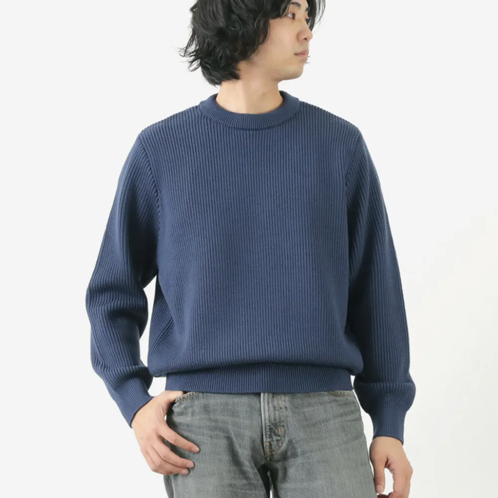 YONETOMI NEW BASIC Knits^/ Extra Fine Wool Ribbed Knit Pullover
