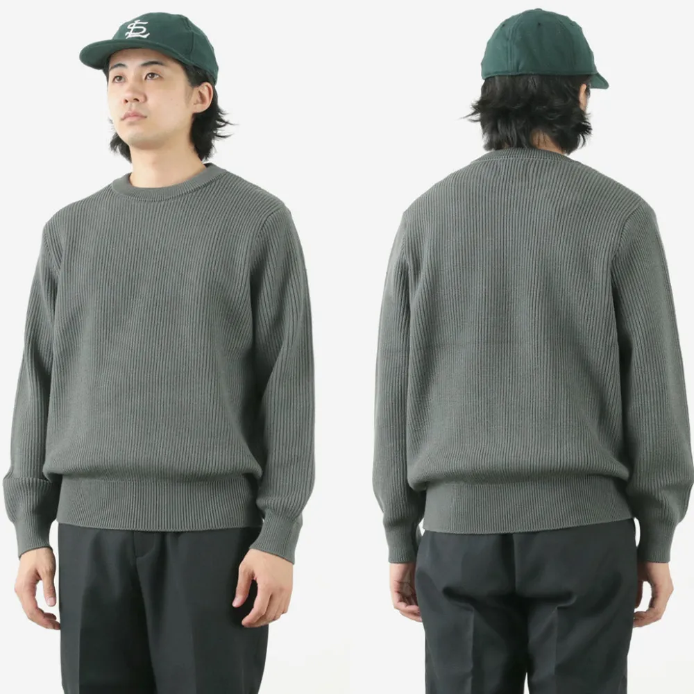 YONETOMI NEW BASIC Knits^/ Extra Fine Wool Ribbed Knit Pullover