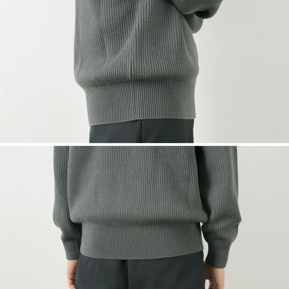 YONETOMI NEW BASIC Knits^/ Extra Fine Wool Ribbed Knit Pullover