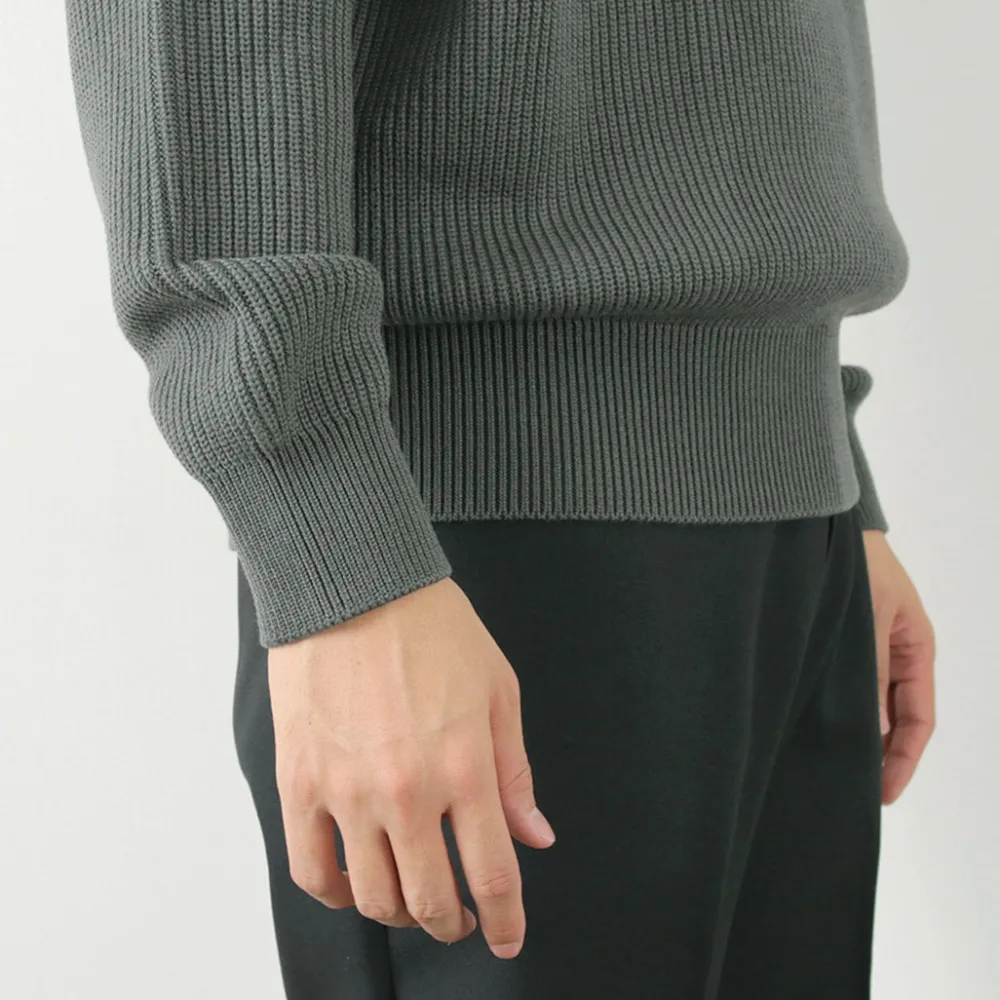 YONETOMI NEW BASIC Knits^/ Extra Fine Wool Ribbed Knit Pullover