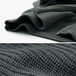 YONETOMI NEW BASIC Knits^/ Extra Fine Wool Ribbed Knit Blouson