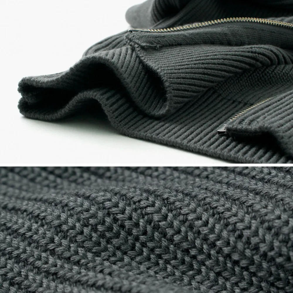 YONETOMI NEW BASIC Knits^/ Extra Fine Wool Ribbed Knit Blouson