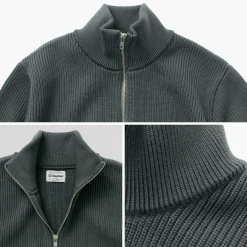 YONETOMI NEW BASIC Knits^/ Extra Fine Wool Ribbed Knit Blouson