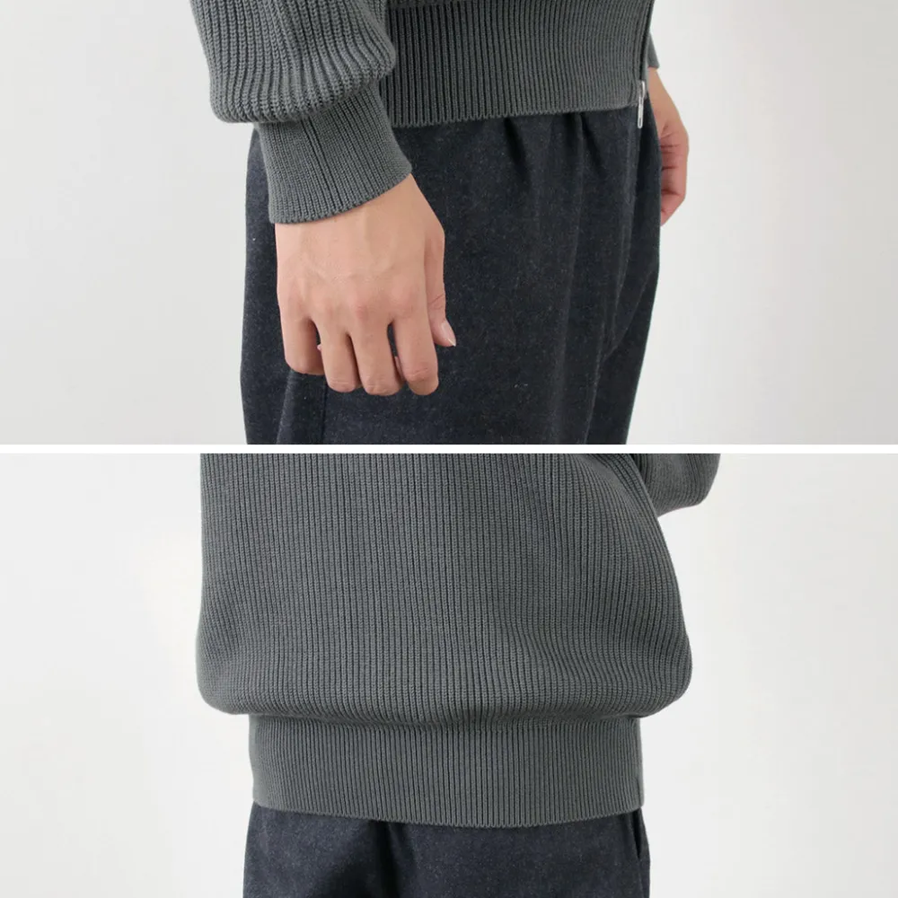 YONETOMI NEW BASIC Knits^/ Extra Fine Wool Ribbed Knit Blouson