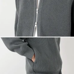 YONETOMI NEW BASIC Knits^/ Extra Fine Wool Ribbed Knit Blouson