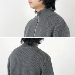 YONETOMI NEW BASIC Knits^/ Extra Fine Wool Ribbed Knit Blouson