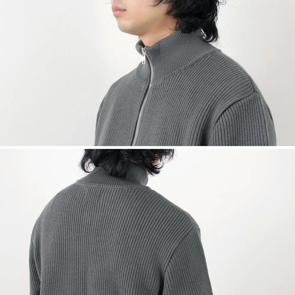 YONETOMI NEW BASIC Knits^/ Extra Fine Wool Ribbed Knit Blouson