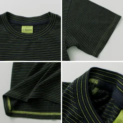 YONETOMI NEW BASIC T-Shirts^/ Garment Dye Striped T-Shirt