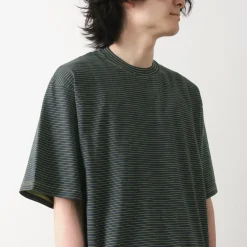 YONETOMI NEW BASIC T-Shirts^/ Garment Dye Striped T-Shirt