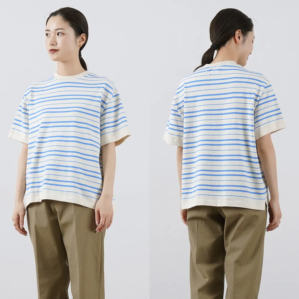 YONETOMI NEW BASIC T-Shirts^/ Light Wave Cotton Knitted Pullover T-shirt