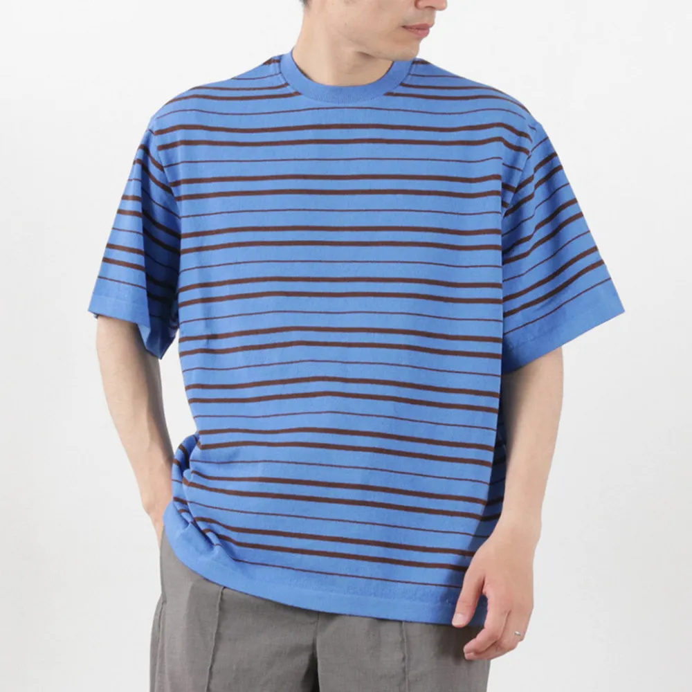 YONETOMI NEW BASIC T-Shirts^/ Light Wave Cotton Knitted Pullover T-shirt