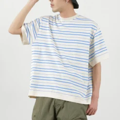 YONETOMI NEW BASIC T-Shirts^/ Light Wave Cotton Knitted Pullover T-shirt