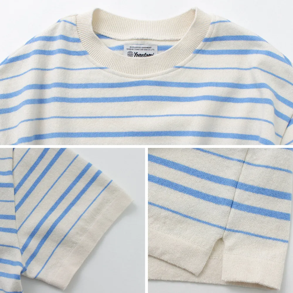 YONETOMI NEW BASIC T-Shirts^/ Light Wave Cotton Knitted Pullover T-shirt